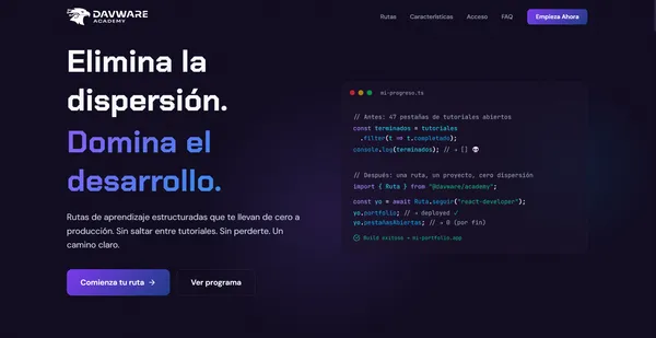 Hero de Davware Academy: Domina el desarrollo sin dispersión